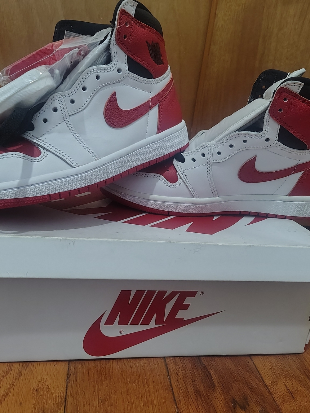 Nike Air Jordan 1 High Men's Sneakers - White & Red